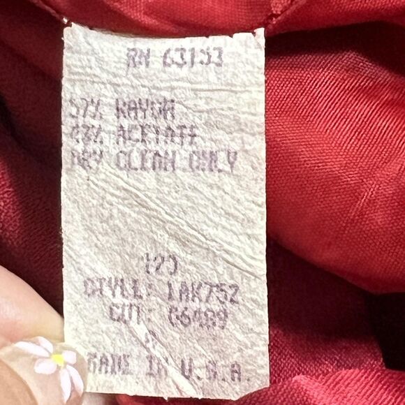 CDC Caren Desiree Vintage Dress Womens 8 Red Crisscross Back Cocktail Made USA - Picture 7 of 11